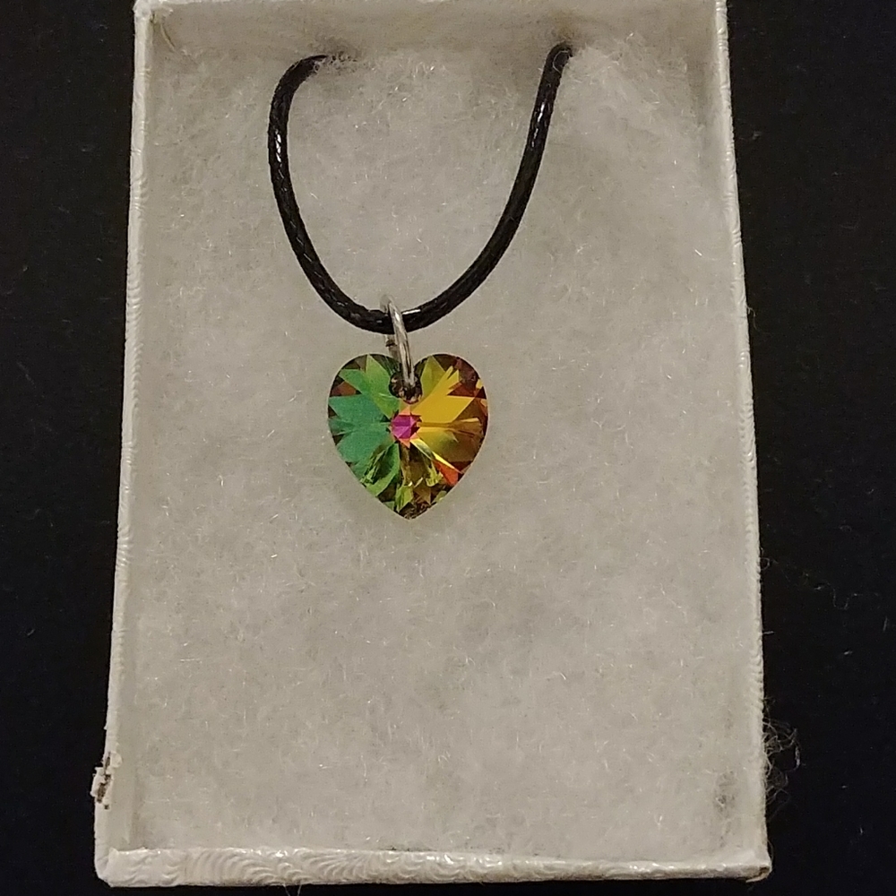 Minnesota Green Crystal Heart Necklace - Picture 2 of 8